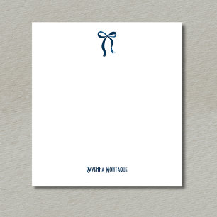 Bloc-note Simple Nœud Papillon Bleu de Prusse Écriture Perso