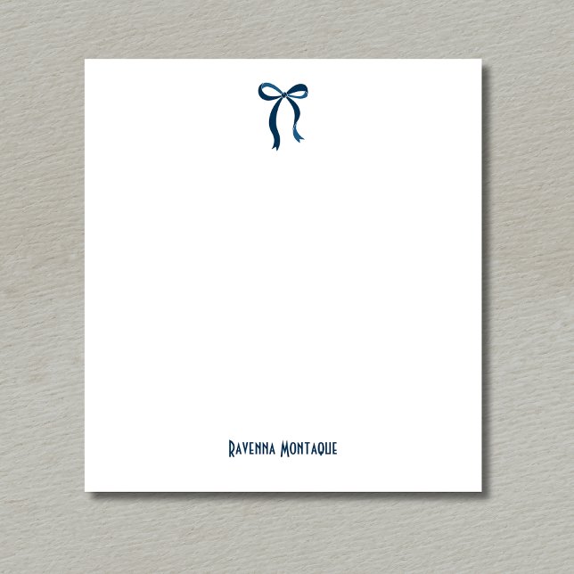 Bloc-note Simple Nœud Papillon Bleu de Prusse Écriture Perso (Créateur téléchargé)