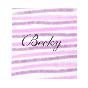 Bloc-note simple pastel rose aquarelle personnalisez avec vo