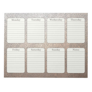 Bloc-note Simple Planificateur Hebdomadaire Faux Tear Away