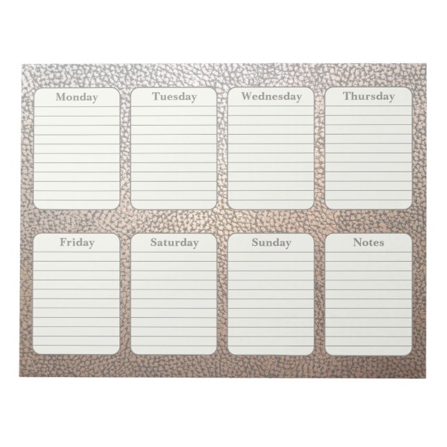 Bloc-note Simple Planificateur Hebdomadaire Faux Tear Away (Devant)