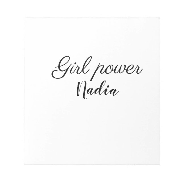 Bloc-note simple pouvoir minimal des filles ajouter le nom d (Devant)