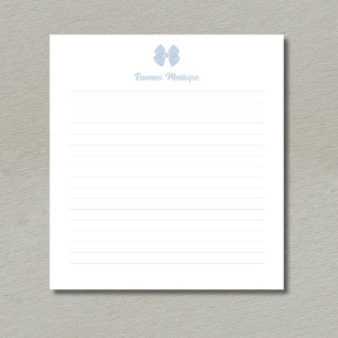 Bloc-note Simple ruban bleu poussiéreux écriture personnalis