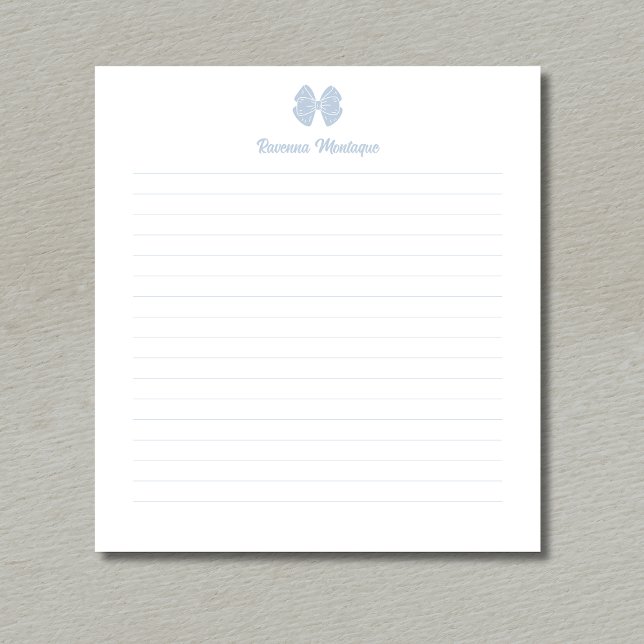 Bloc-note Simple ruban bleu poussiéreux écriture personnalis (Créateur téléchargé)
