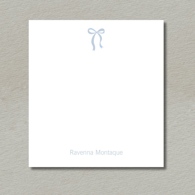 Bloc-note Simple ruban bleu poussiéreux Script Nom personnal (Créateur téléchargé)