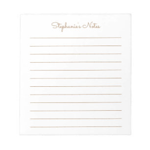 Bloc-note Simplement Élégant Cahier Personnalisé Brun Clair