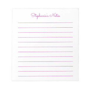 Bloc-note Simplement Élégant Rose Foncé Personnalisé