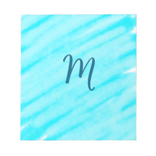 Bloc-note simples lignes bleues d'aquarelle ajoutez votre mo