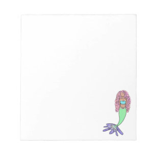 Bloc-note sirène arc-en-ciel rose bleu violet vert noir bouc