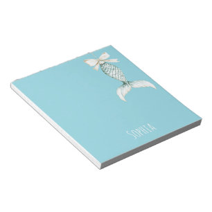 Bloc-note Sirène Bleue Blanche Aqua Beach