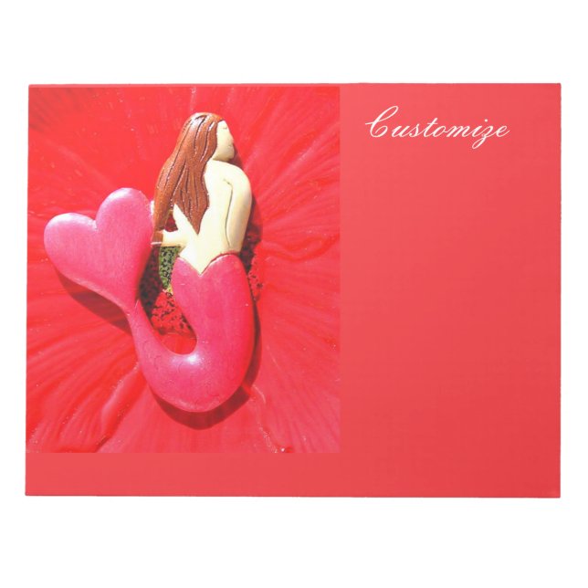 Bloc-note Sirène queue de cœur rouge de Thunder_Cove (Devant)