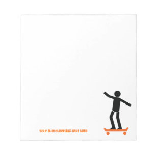 Bloc-note Skateboardeur sur son skateboard personnalisé