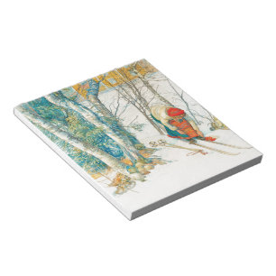 Bloc-note Ski d'hiver par Carl Larsson