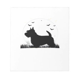 Bloc-note Skye Terrier Dog � Halloween Moon Silhouette Class