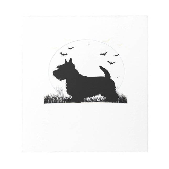 Bloc-note Skye Terrier Dog � Halloween Moon Silhouette Class (Devant)