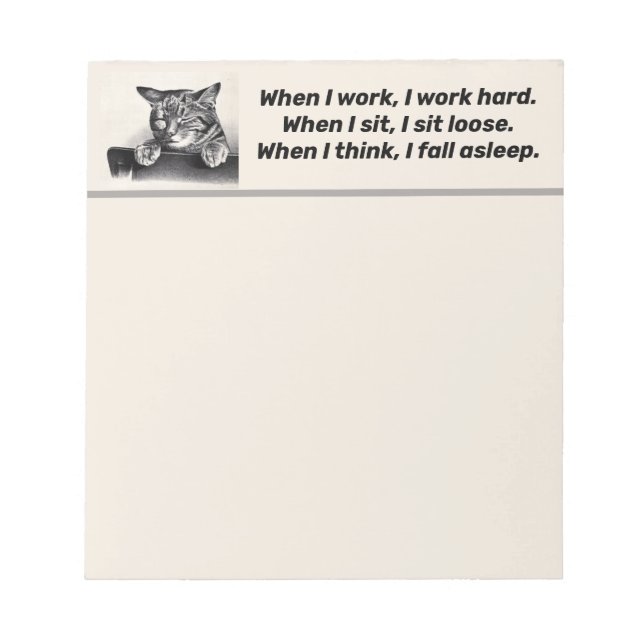 Bloc-note Sleepy Cat, Funny Quote (Devant)