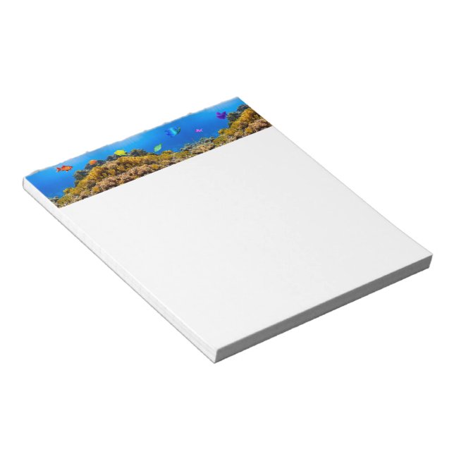 Bloc-note SlipperyJoe's Fish Pride tropicale vert bleu pourp (Incliné)
