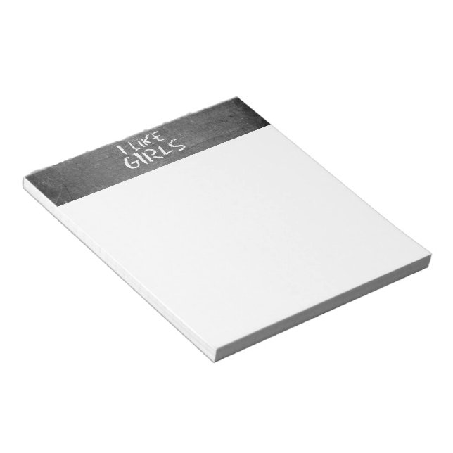 Bloc-note SlipperyJoe's J'aime les filles écriture sale sur  (Incliné)