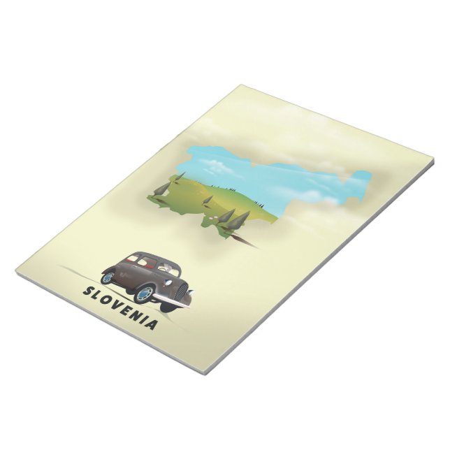 Bloc-note Slovénie Carte illustrée affiche de voyage (Incliné)