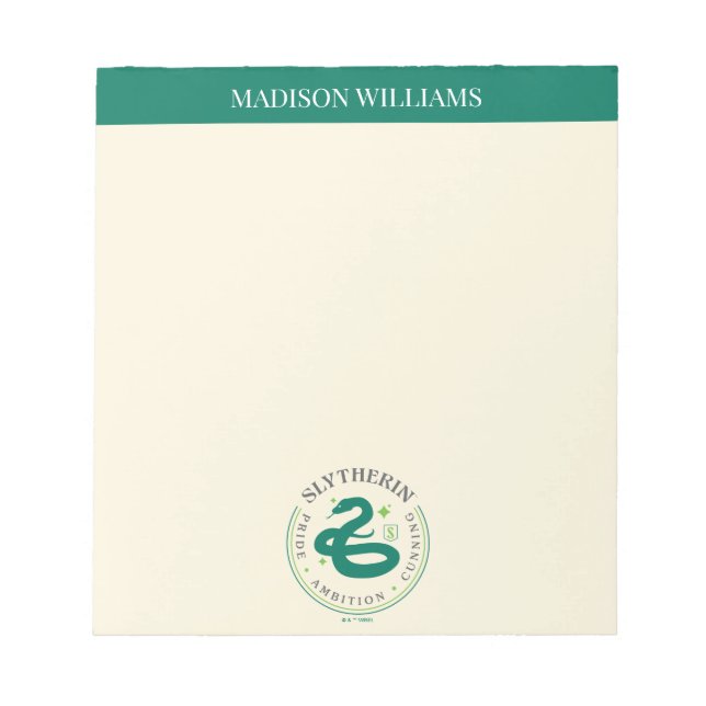 Bloc-note SLYTHERIN™ Insigne de fierté de la Maison du serpe (Devant)