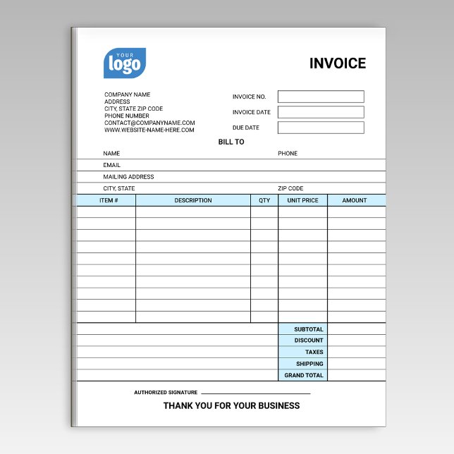 Bloc-note Small Business Logo Personalized Invoice Notepad (Créateur téléchargé)
