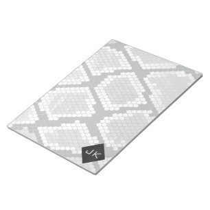 Bloc-note Snakeskin Gris, blanc et noir Monogramme