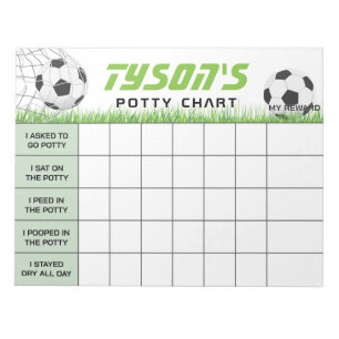 Bloc-note Soccer Sport Potty Chart Nom et tâches personnalis