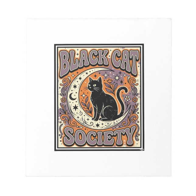 Bloc-note Société du chat noir Chat noir Art vectoriel vinta (Devant)