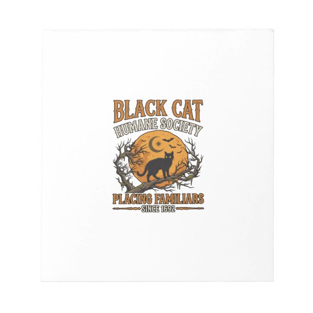 Bloc-note Société humanitaire du chat noir Halloween pleine  (Devant)