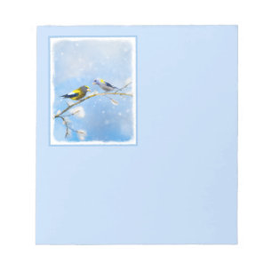Bloc-note Soirée Grosbeak Peinture - Cute Original Chien Art