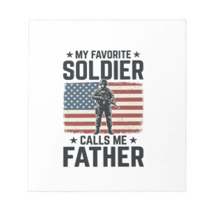 Bloc-note Soldat Patriotique Père Chemise Vectorielle Vintag