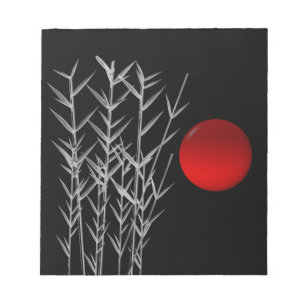 Bloc-note Soleil rouge noir blanc zen