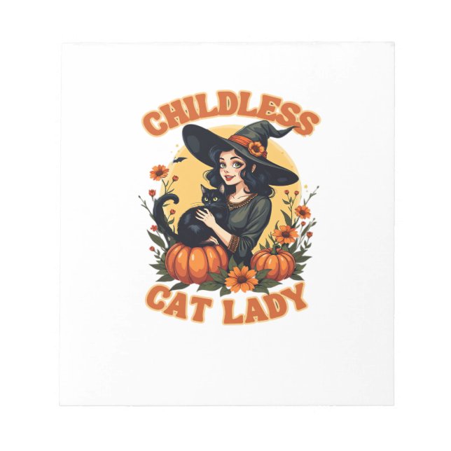 Bloc-note Sorcière dame de chat sans enfants - chat noir drô (Devant)