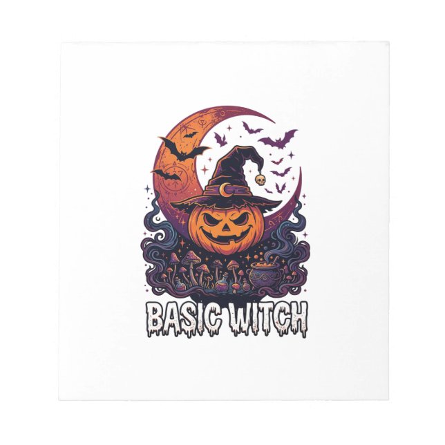 Bloc-note Sorcière de base Halloween Citrouille Croissant de (Devant)