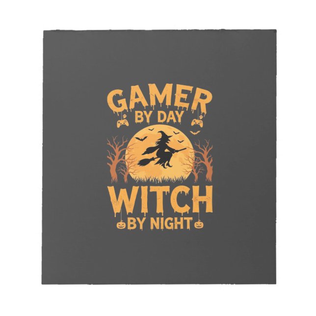 Bloc-note Sorcière de jeu Halloween Conception de jeu (Devant)