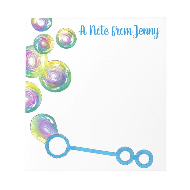 Bloc-note Souffler Rainbow Soap Bubbles Personnalisé (Devant)