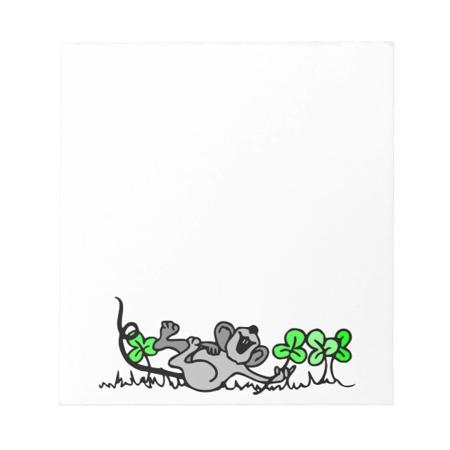 Bloc-note Souris Jouant En Shamrock (Devant)