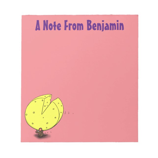 Bloc-note Souris mignonne avec dessin animé au fromage (Devant)