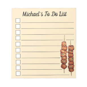 Bloc-note Souvlaki Viande Porc brochette Grèce Fast Food Grè