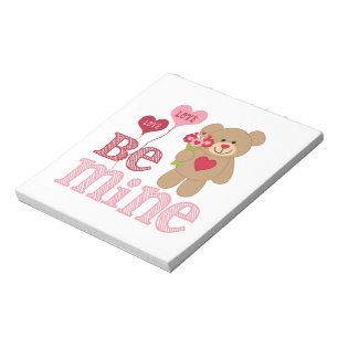 Bloc-note Soyez le mien Valentine Teddy