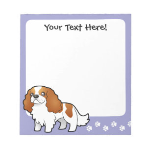 Bloc-note Spaniel Cavalier King Charles de dessin animé
