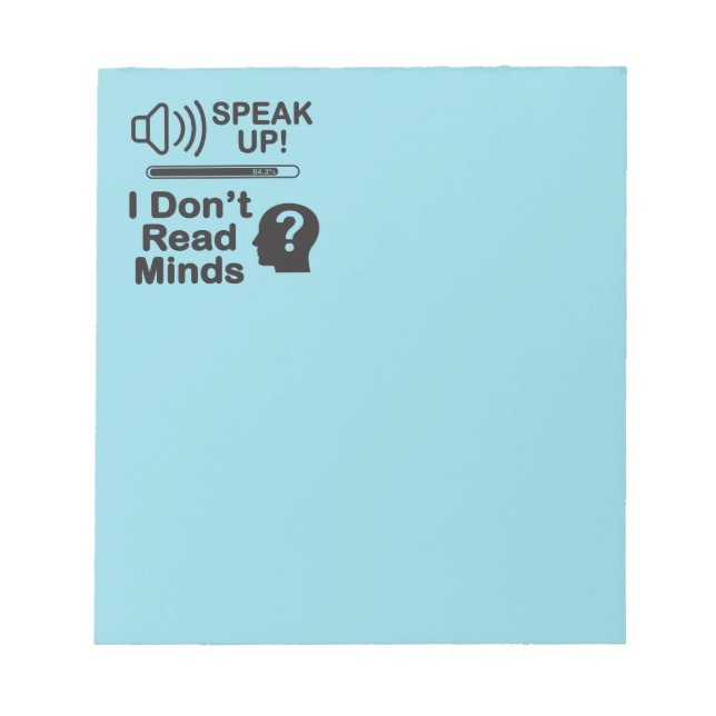 Bloc-note Speak Up – I Don’t Read Minds Funny Communication  (Devant)