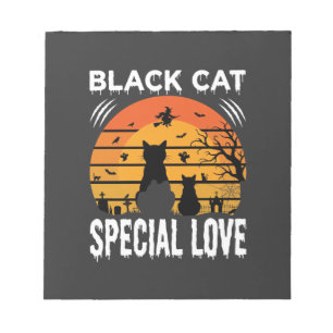 Bloc-note Spécial Chat Noir Halloween Amour Design Gothique