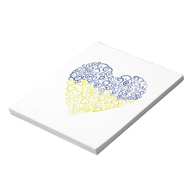Bloc-note Spiral tourbillons mehandi coeur drapeau ukrainien (Tourné)