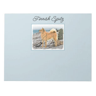 Bloc-note Spitz finlandais à Seashore Peinture - Chien Art