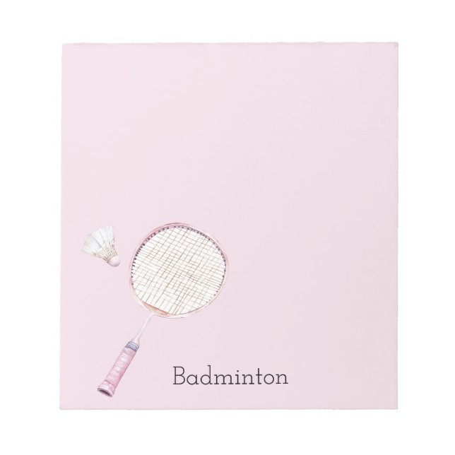 Bloc-note Sports de badminton rose (Devant)