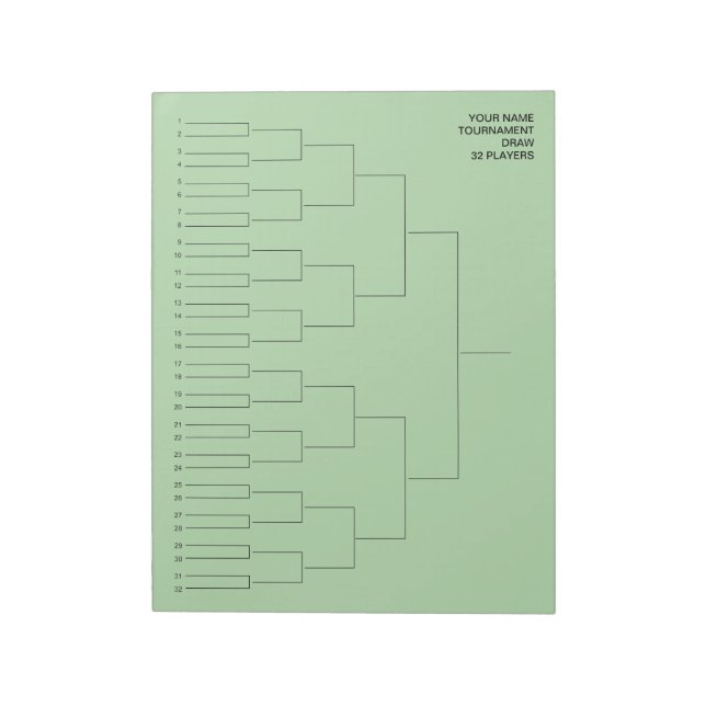 Bloc-note Sports tournament draw template for 32 players (Tourné)
