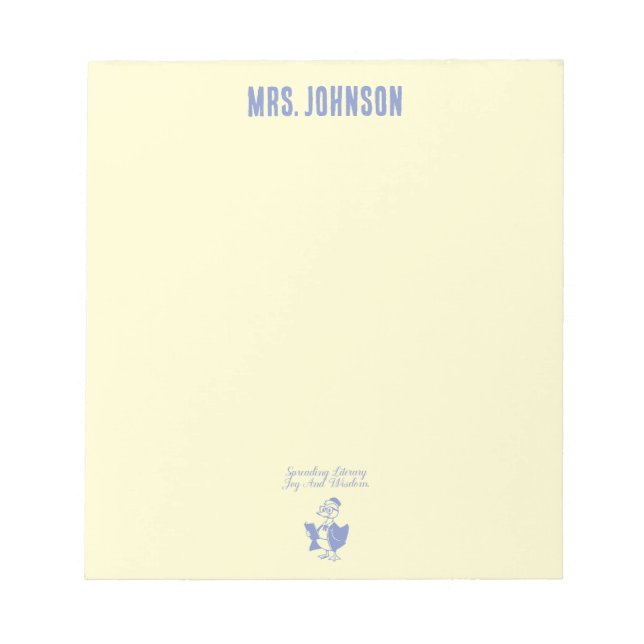 Bloc-note Spreading Literary Joy & Wisdom Educator Design (Devant)