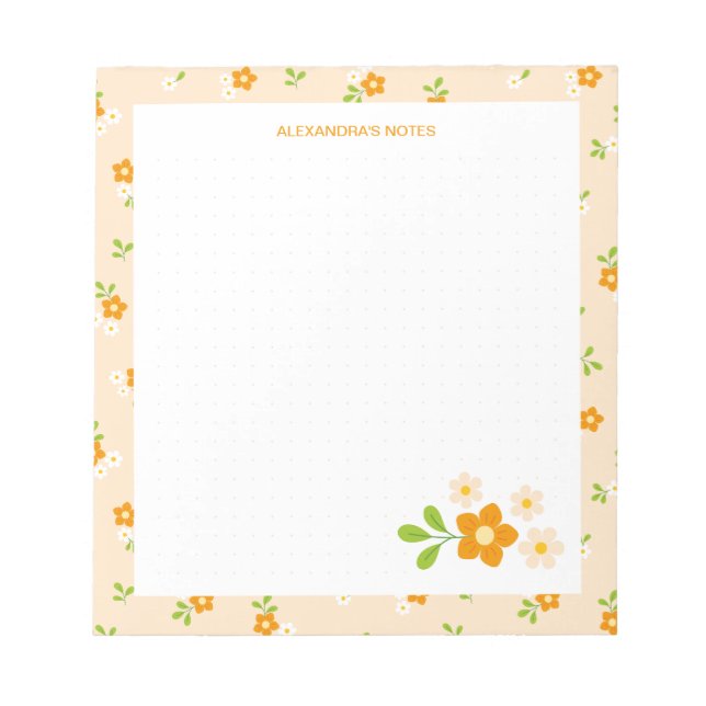 Bloc-note Spring Floral Bouquets Personalised Dotted (Devant)