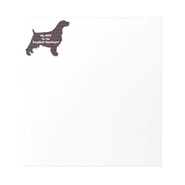 Bloc-note Springer Anglais SPANIEL Meilleur Ami (Devant)